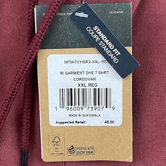 The North Face Men’s Garment Dye 7″ Fleece Shorts XXL Cordovan NWT - Picture 10 of 16